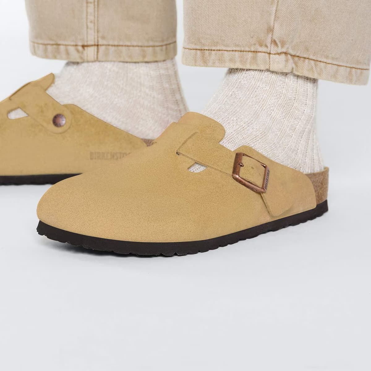 Birkenstock Boston Soft Footbed -- Latte Cream 4