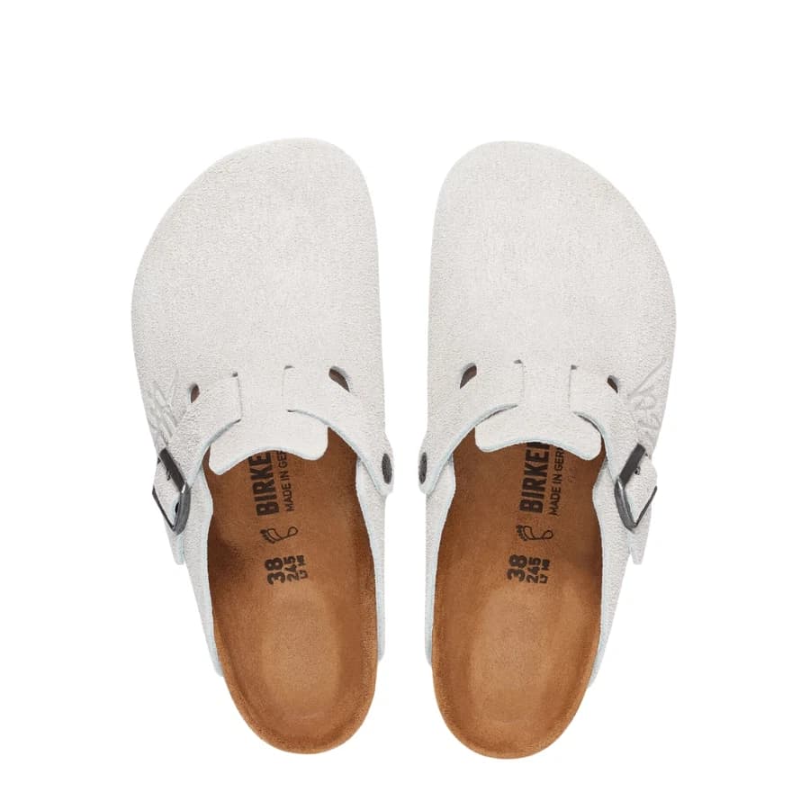 Birkenstock Boston Soft Footbed -- Bone White Suede — alternate view