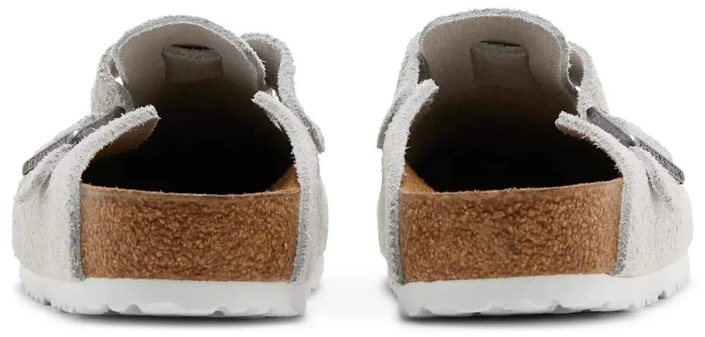 Birkenstock Boston Soft Footbed -- Bone White Suede 3