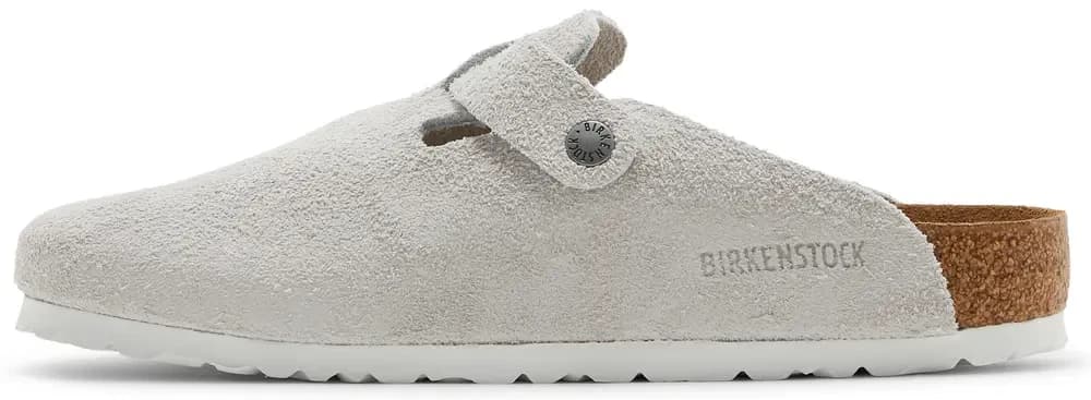 Birkenstock Boston Soft Footbed -- Bone White Suede 4